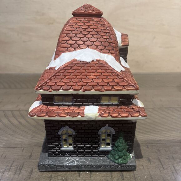 Vintage Train Station Christmas Trim A Home Village Town Porcelain Holiday 1996 - Picture 4 of 6
